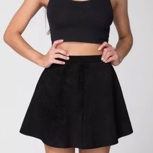 Real suede black skirt
